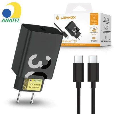 Carregador De Celular Turbo 30W Type C
