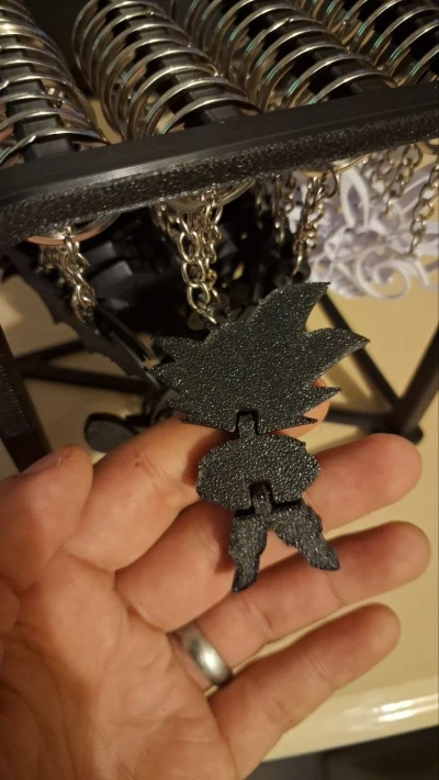 Chaveiro Goku Articulado Preto Liso