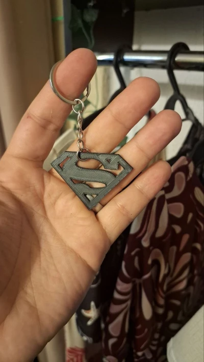 Chaveiro Símbolo Superman Preto Liso
