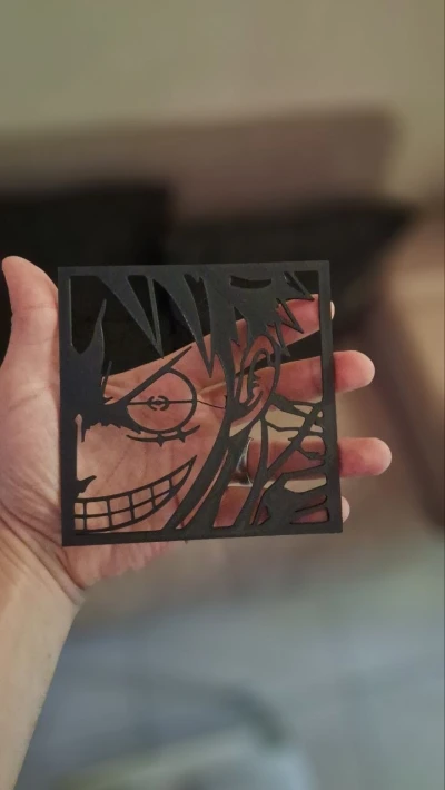 Quadro preto Meio Rosto Luffy
